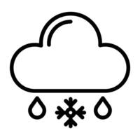 Snowflakes falling from cloud in slow motion denoting scattered snow icon vector