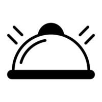 Cloche, food covering platter icon design solid vector