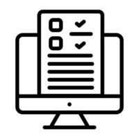 Icon of online list, outline design vector