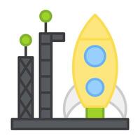 A flat design, icon of fueling rocket vector