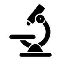 glyph design of microscope icon, lab research vector