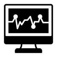 latido del corazón dentro monitor representando en línea ecg monitor icono vector