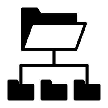 un glifo diseño, icono de carpeta red vector