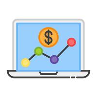 A flat design, icon of financial chart vector