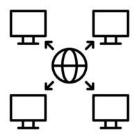 A flat design, icon of global connection vector