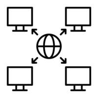 A flat design, icon of global connection vector