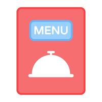 Cloche on folded paper, icon of menu card vector