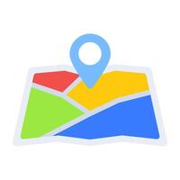 A flat design, icon of map vector