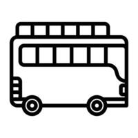 A bus that has two storeys or decks, double decker bus linear icon design vector