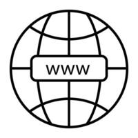 A unique design icon of www, worldwide web browser vector