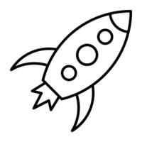 A glyph design, icon of rocket vector