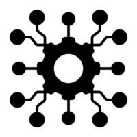 A glyph design, icon of network Management vector