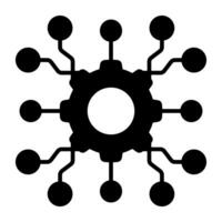 A glyph design, icon of network Management vector