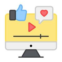 A flat design, icon of video feedback vector