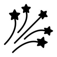 Editable solid design icon of firework vector