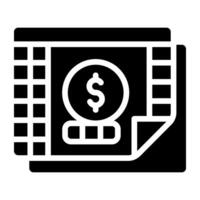 editable sólido diseño icono de día de paga vector