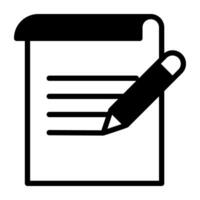 Paper with pencil, icon of article writing vector