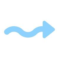 Flat design vector of curvy arrow