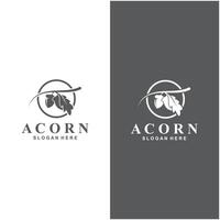 Acorn logo simple design template flat vector illustration