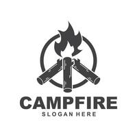 Campfire logo design vector template