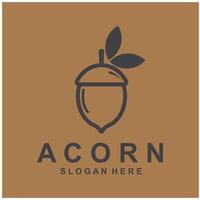 Acorn logo simple design template flat vector illustration