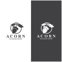 Acorn logo simple design template flat vector illustration