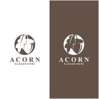 Acorn logo simple design template flat vector illustration