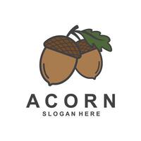 Acorn logo simple design template flat vector illustration