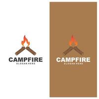 Campfire logo design vector template