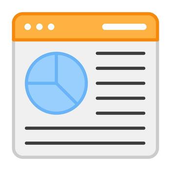 A flat design, icon of web statistics vector