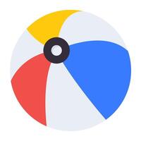 A flat design of sports equipment, beach ball icon vector