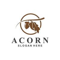 Acorn logo simple design template flat vector illustration