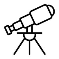 Vector Telescope icon in linear design.