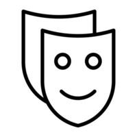 Face masks, theme party icon in linear vector design