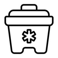 Medical sign on box, concept of medical kit or first aid kit vector