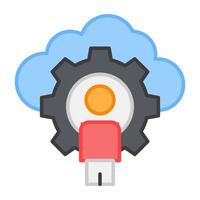 A creative design icon of cloud manager vector