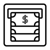 An icon design of atm withdrawal, editable vector