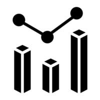 Business chart icon, data analytics vector