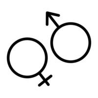 Male and female symbols denoting gender sign icon vector