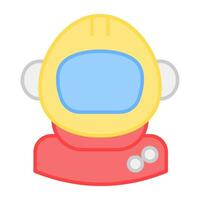 A flat design, icon of space helmet vector