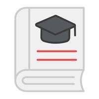 A flat design, icon of graduation book vector