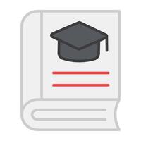 A flat design, icon of graduation book vector
