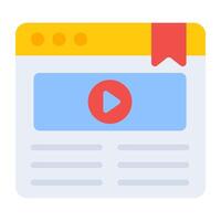 A flat design, icon of web video vector