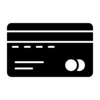 un glifo diseño, icono de crédito tarjeta vector