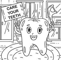 Dental Care Your Teeth Coloring Page for Kids vector