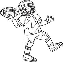 American Football Player Ready to Pass Isolated vector