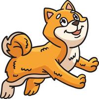 shiba inu dibujos animados de colores clipart ilustración vector