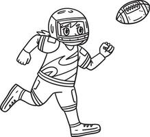 American Female Player Chasing Football Isolated vector