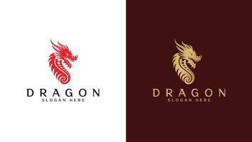 Dragon logo in red color vector