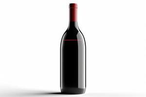 AI generated Borgognotta Red Wine Bottle on Solate White Background Elegant Wine Presentation. created with Generative AI photo